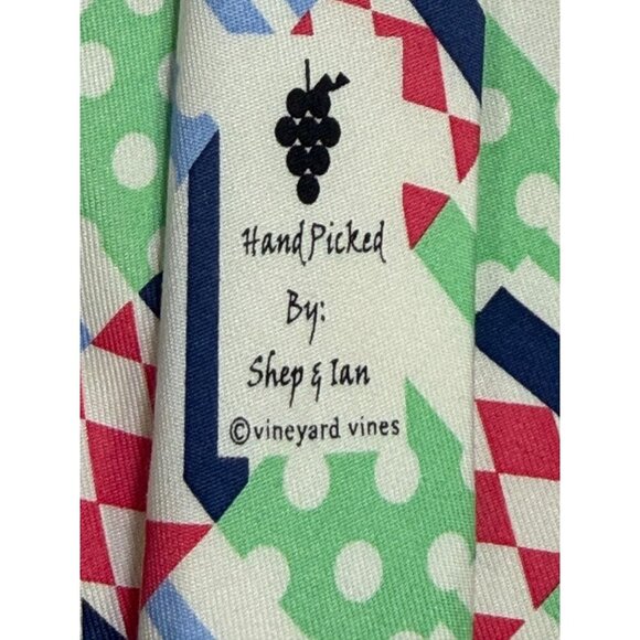 Vineyard Vines Kentucky Derby Silk Tie Patchwork Print 60" USA - Picture 3 of 4